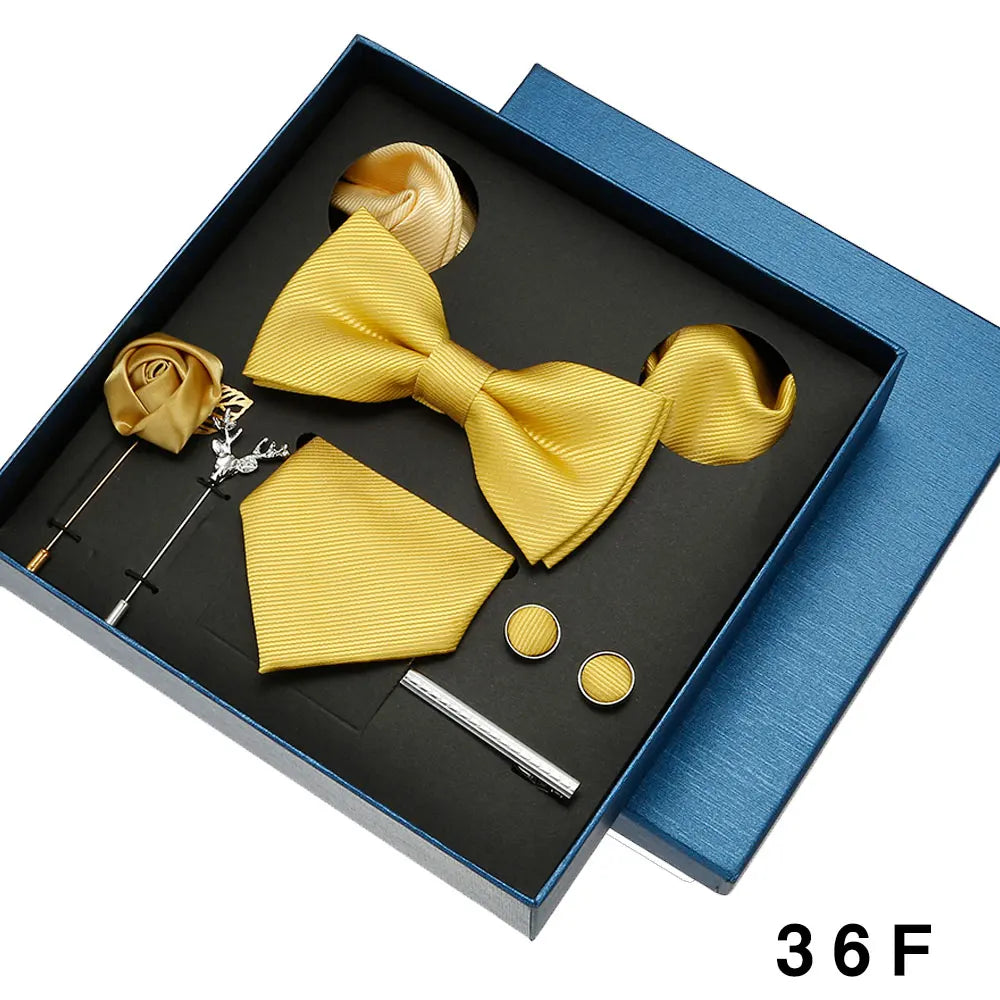 Cravate en soie pour hommes, nœud papillon, pochette, broches, boutons de manchette et pince à cravate pour hommes, accessoires de mariage rouge bordeaux, ensemble de cadeaux
