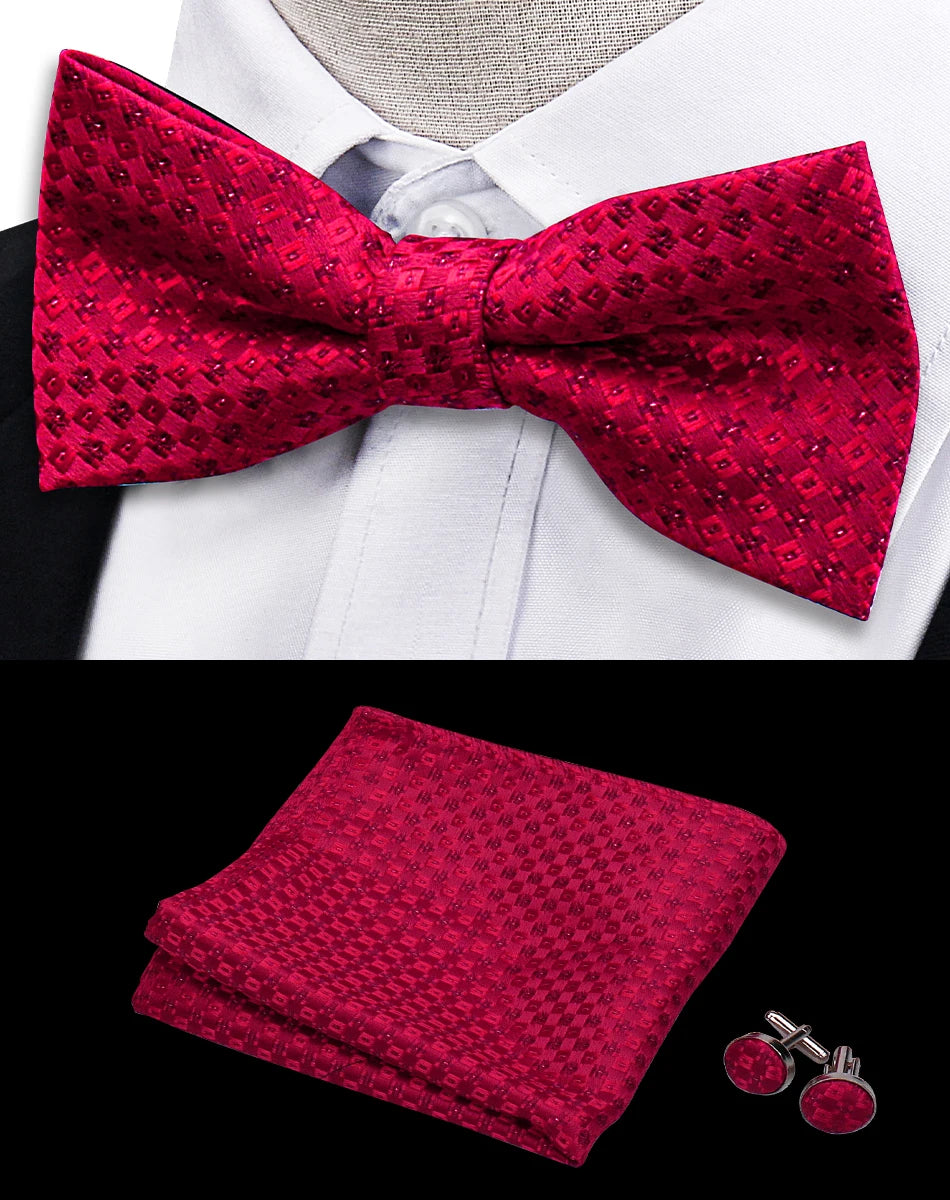 Ensemble de 3 pièces Nœud Papillon Cravate Mouchoir Boutons de Manchette Pour Hommes Chemises Adaptées Affaires Mariage Papillon Paisley Pochette Nœud Papillon Homme
