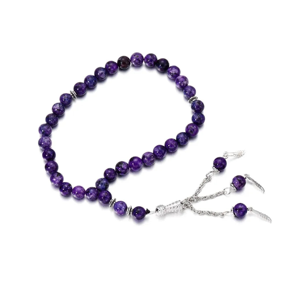 Perles de chapelet musulman Tasbih islamique 33 perles de prière chapelet pour hommes bracelet pour hommes accessoire pierres naturelles agates fait main Turquie