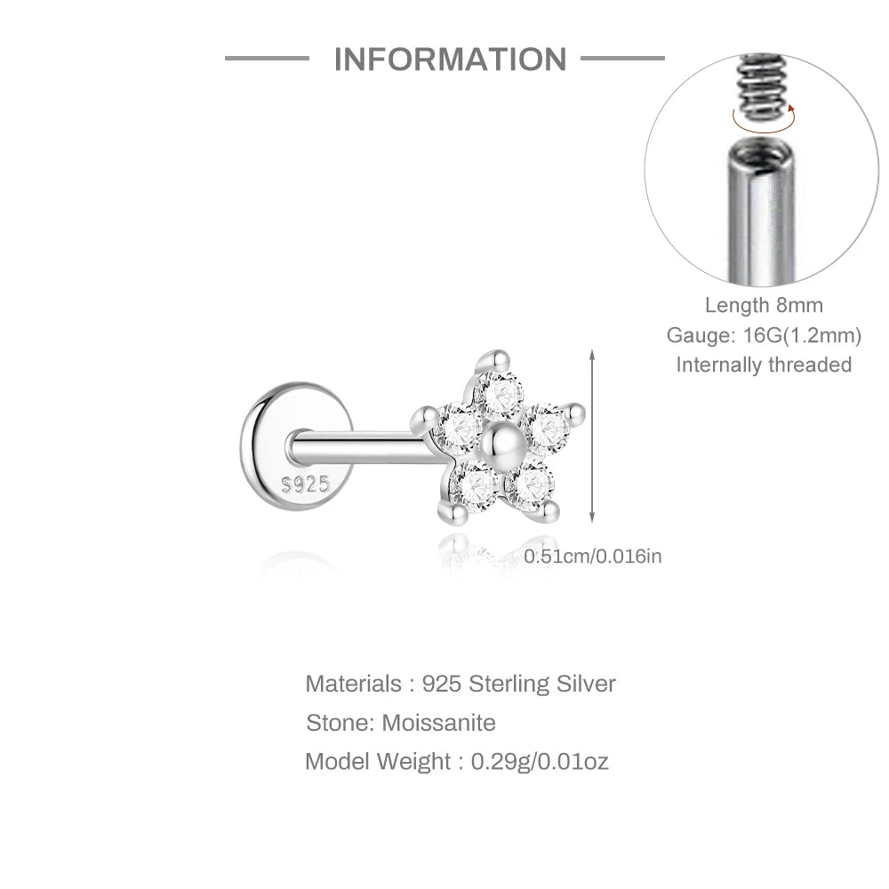 Aide Mini Boucles d'oreilles Moissanite 2/3/4mm pour femme, en Argent Sterling 925, Bijoux Tendance INS, Clous d'oreilles de Mariage, Brincos de Pratas