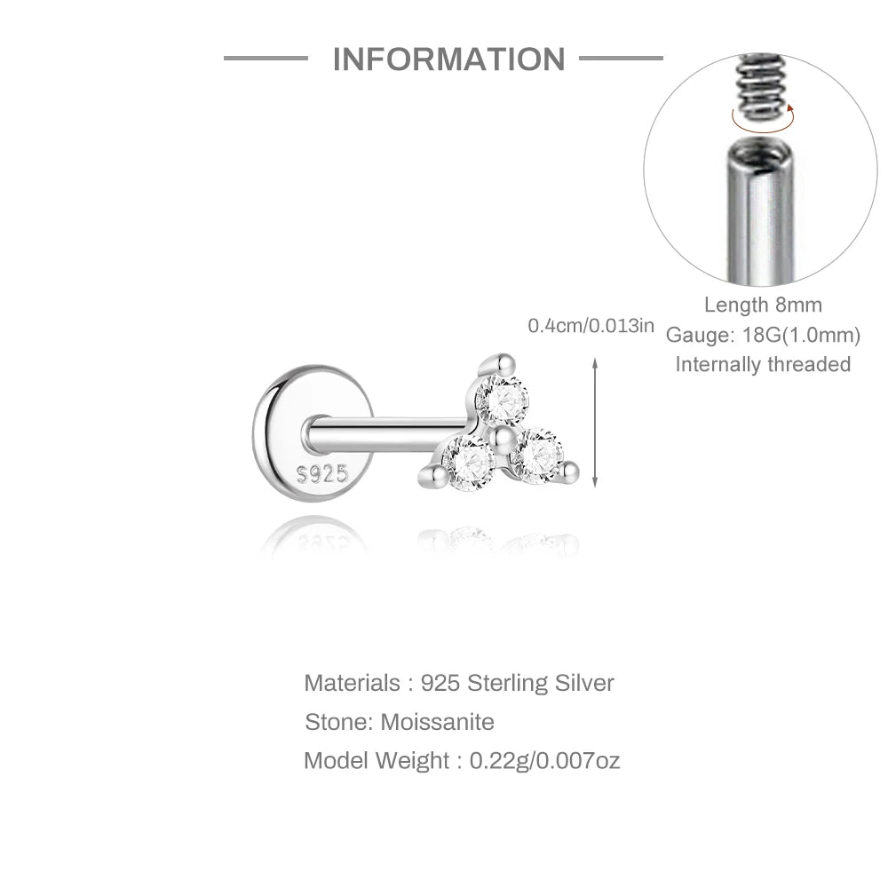 Aide Mini Boucles d'oreilles Moissanite 2/3/4mm pour femme, en Argent Sterling 925, Bijoux Tendance INS, Clous d'oreilles de Mariage, Brincos de Pratas