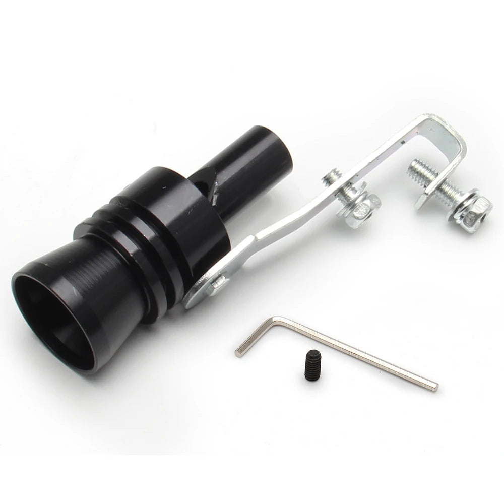 Sifflet turbo noir universel pour voiture Dispositif de modification de véhicule Simulateur de son turbo de pot d'échappement Sifflet de silencieux turbo XL