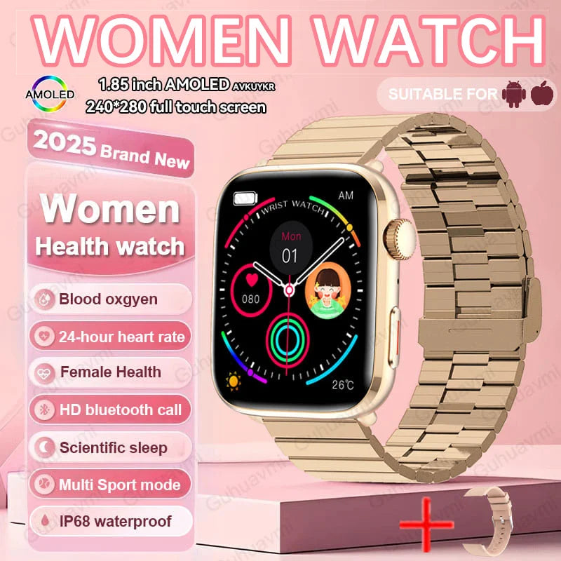 Montre connectée de sport tendance 2025 pour hommes et femmes, avec diagnostic intelligent par IA, surveillance de la tension artérielle, de la fréquence cardiaque (HRV+PPG), étanche IP68 et NFC