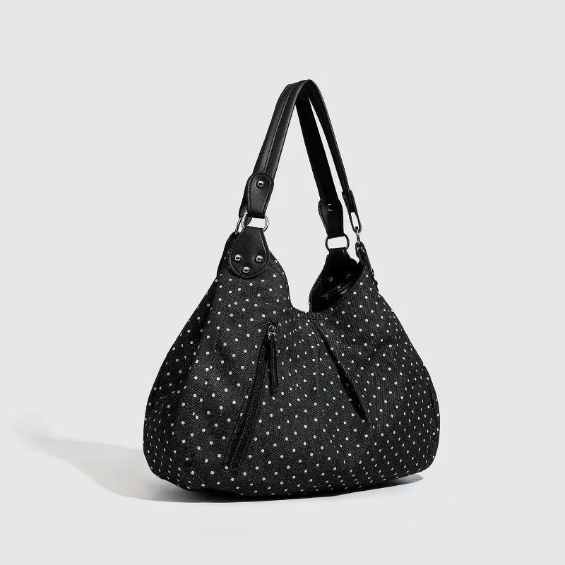 Sacs à bandoulière vintage tendance, nouveau sac à main à pois, sacs fourre-tout grande capacité de style coréen, sacs décontractés polyvalents et confortables
