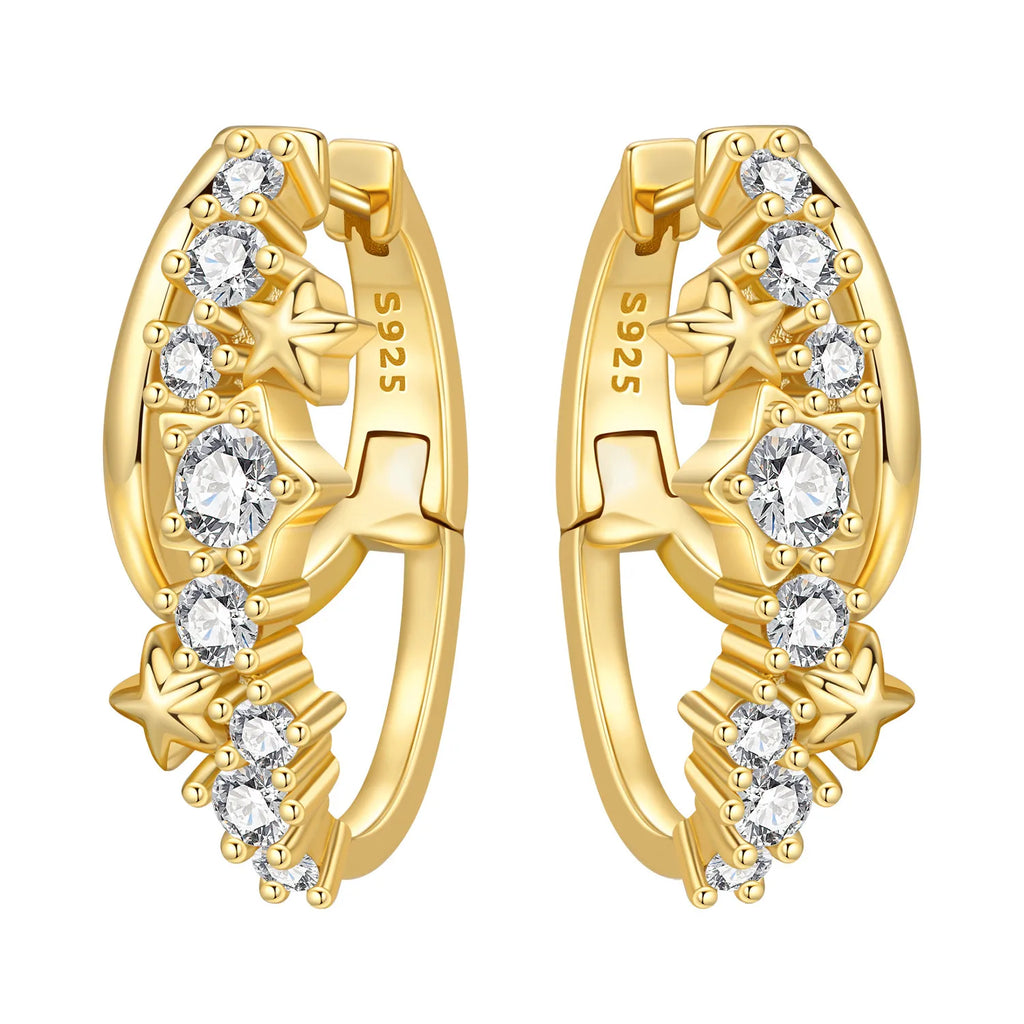 Orstarry S925 Sterling Silver Earring Twisted Pattern Earrings 18K Gold-plated Original Fashion Jewellery Women Gift