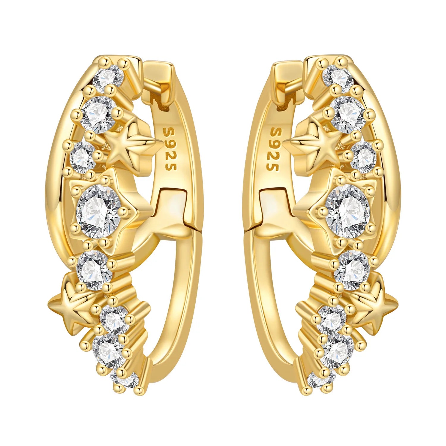 Orstarry S925 Sterling Silver Earring Twisted Pattern Earrings 18K Gold-plated Original Fashion Jewellery Women Gift