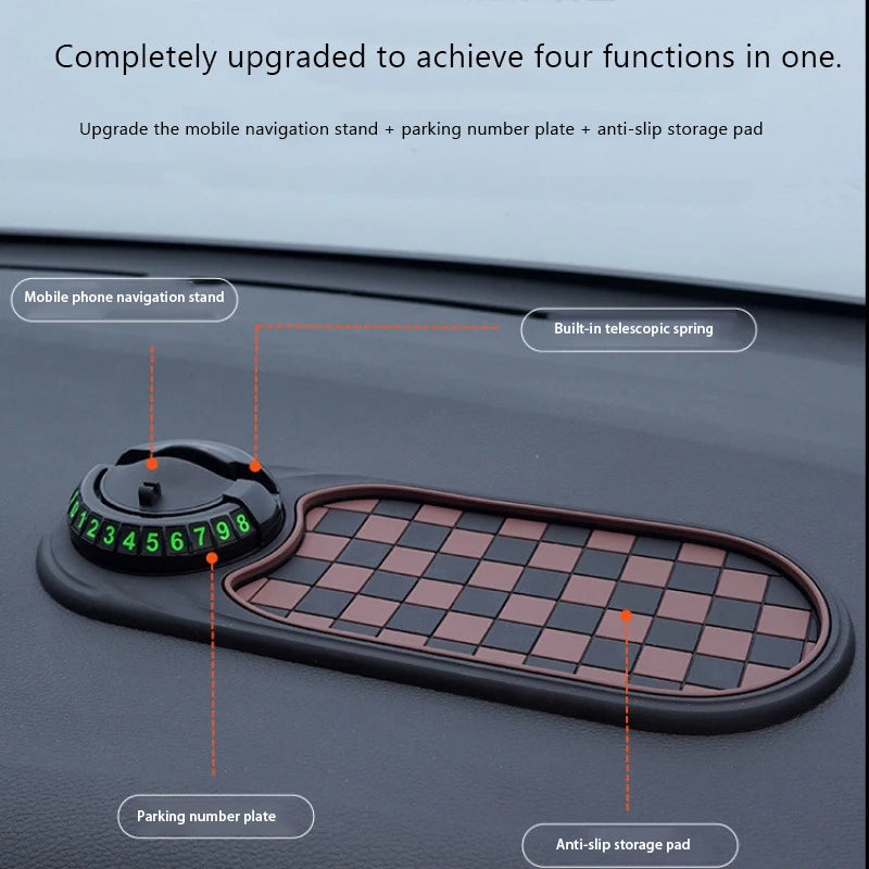 Tapis de tableau de bord antidérapant 2 en 1 avec support de téléphone rotatif à 360 degrés, support de téléphone de voiture, tapis adhésif antidérapant pour voiture
