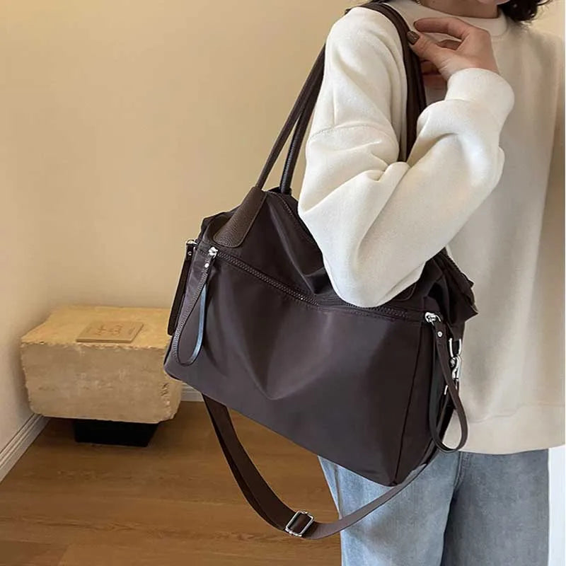 Sac à bandoulière en nylon vintage pour femme, grande capacité, imperméable, sac à main pour les déplacements quotidiens, sacs de voyage, sacs à main pour femme