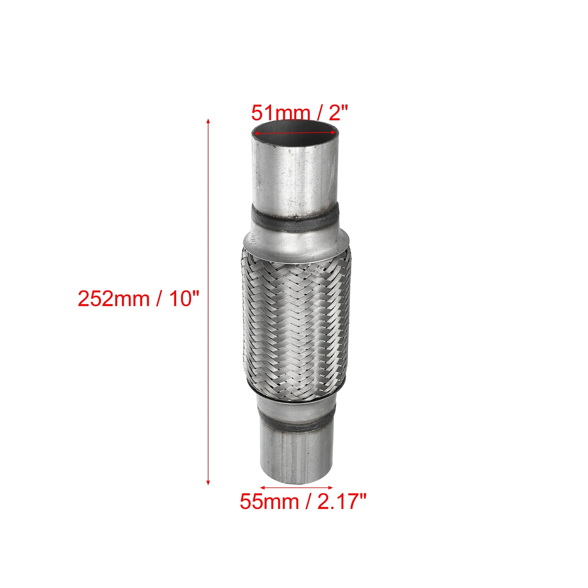 UXCELL 51x55x252mm 51x57x150mm 58x63x250mm Connecteur de tuyau de silencieux flexible télescopique en acier inoxydable pour pot d'échappement de voiture