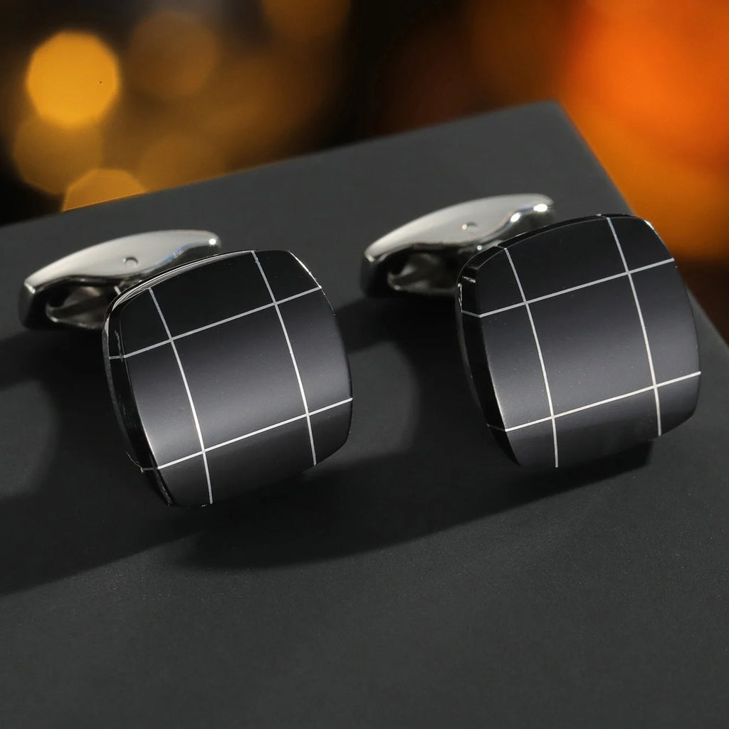 Nouveaux Boutons de Manchette Pour Hommes Carrés Ronds Chemise d'Affaires Boutons de Manchette Cadeaux pour Invités de Mariage Meilleur Cadeau pour Mari Bijoux