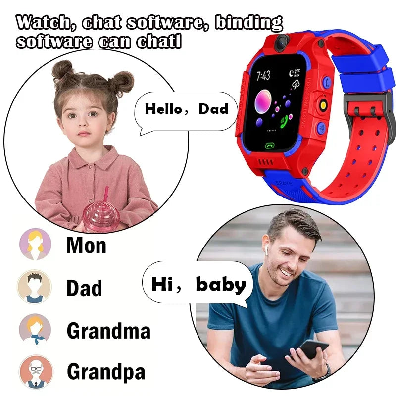 VIVO Q19 Children Kids Smart Watch SOS Phone Call Location Tracker Anti-Lost Camera Touch Screen Waterproof Student Wristwatch