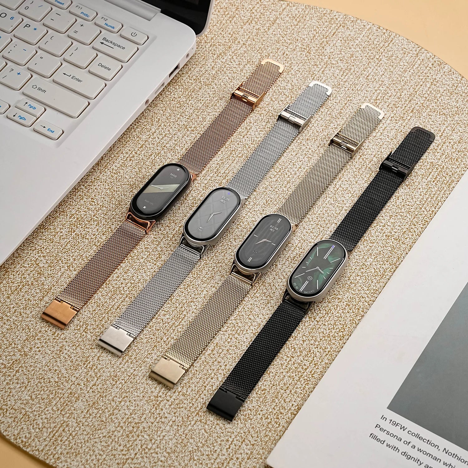 حزام لسوار شاومي مي باند 10 9 8 7 6 5 العالمي الذكي، سوار للمعصم NFC Miband 9 Band ملحقات
