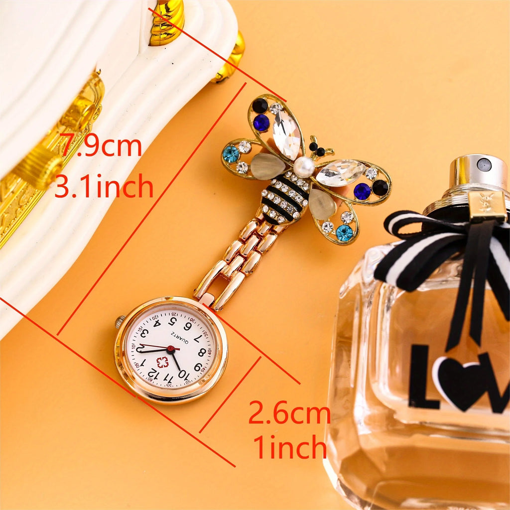 Little Bee Hanging Watch Butterfly Pocket Watch Nurse Watch Portable Men's and Women's Chest Watch Hanging Watch