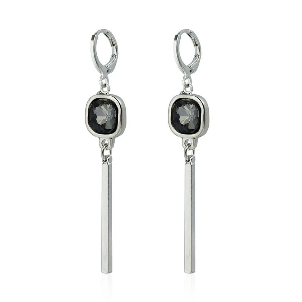 Boucles d'oreilles pendantes bohèmes avec boules de perles d'imitation noires pour femme 2024, élégantes bijoux grunge en cristal, pendientes