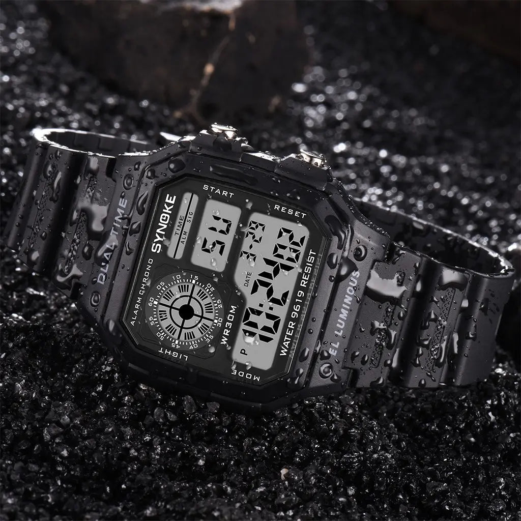 SYNOKE Montres Digitales Militaires Hommes Sports Lumineuses Chronographe Étanche Montres-Bracelets Électroniques Hommes Relogio Masculino