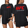 T-shirt de combat avec logo UFC en coton surdimensionné à manches courtes, streetwear classique, produit dérivé pour les fans, haut unisexe décontracté pour la gym et le fitness, style rétro.
