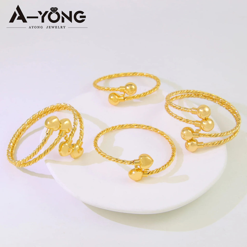 Bracelets Manchette Plaqué Or Dubaï 21k Couleur Or Luxe Saoudien Mariage Bracelets Turcs Femmes Fête de Mariage Bijoux Ramadan