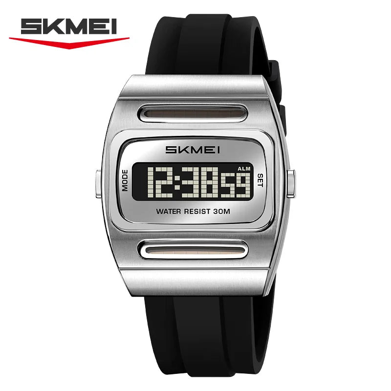 SKMEI 2563 Montre Électronique Homme de Marque Nouvelle Mode Réveil Calendrier Énergie Solaire Lumineuse Montres Digitales Électroniques pour Homme
