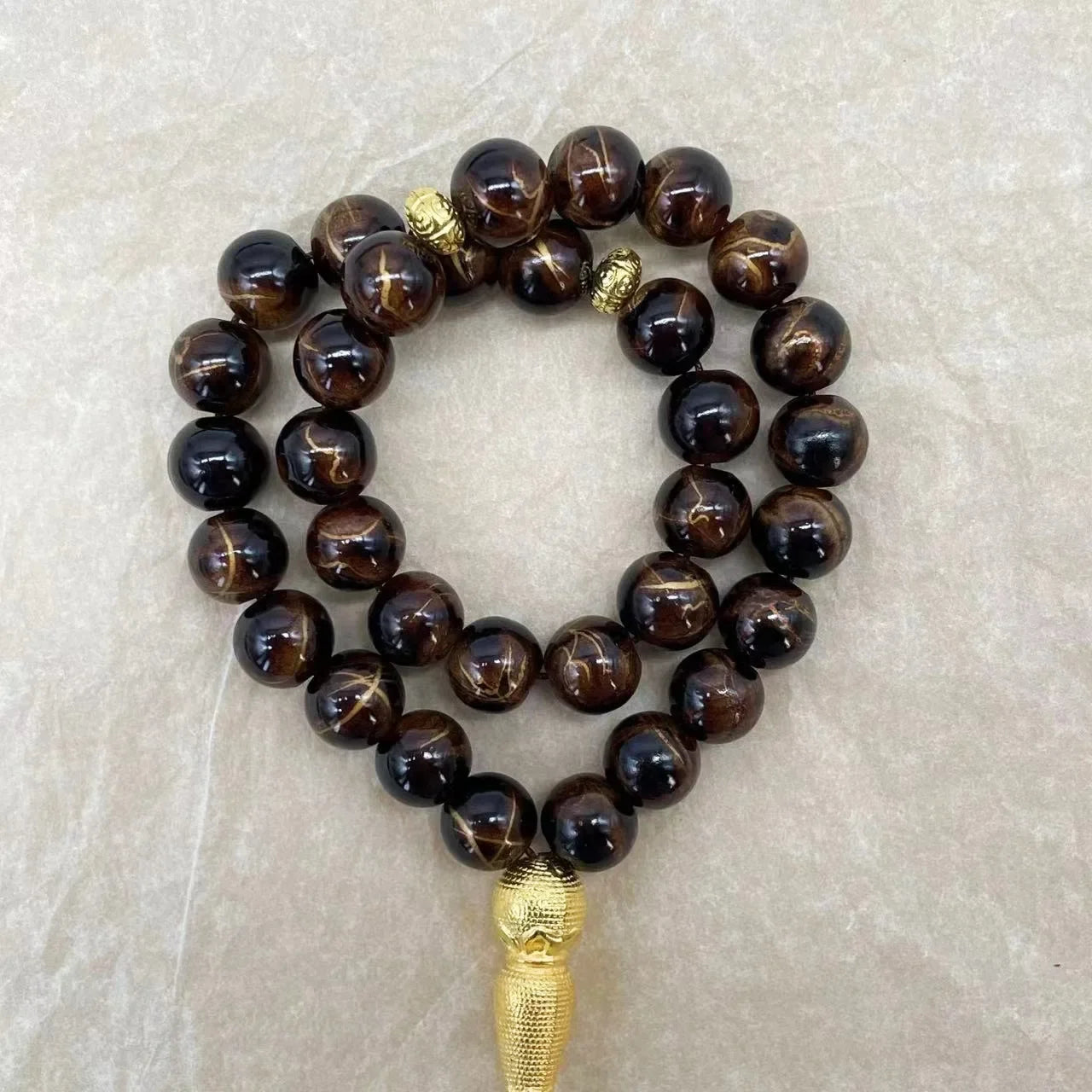 10mm 33 Beads Tasbih Crystal Glass Bracelet Muslim Rosary Tassel Prayer Beads Islamic Tasbeeh Masbaha Meditation for Women Men