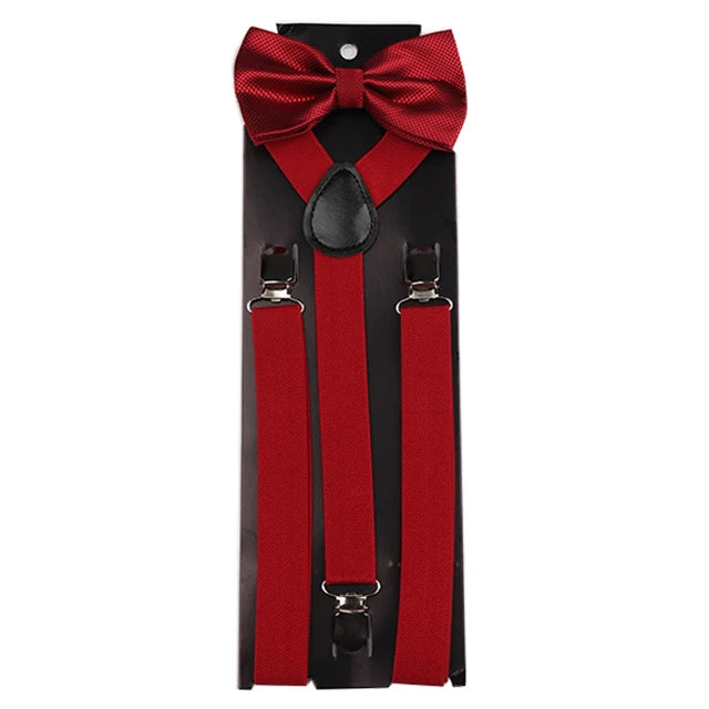 Ensemble Bretelles et Nœud Papillon en Promotion pour Hommes Femmes Garçons Fête Mariage – Bretelles Y-Back Chemise Nœud Papillon Papillon Accessoires de Costume Cadeau
