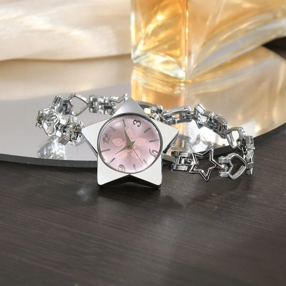 Montre pour femme en alliage, mouvement à quartz, bracelet réglable, style créatif, élégante, accessoire de mode.