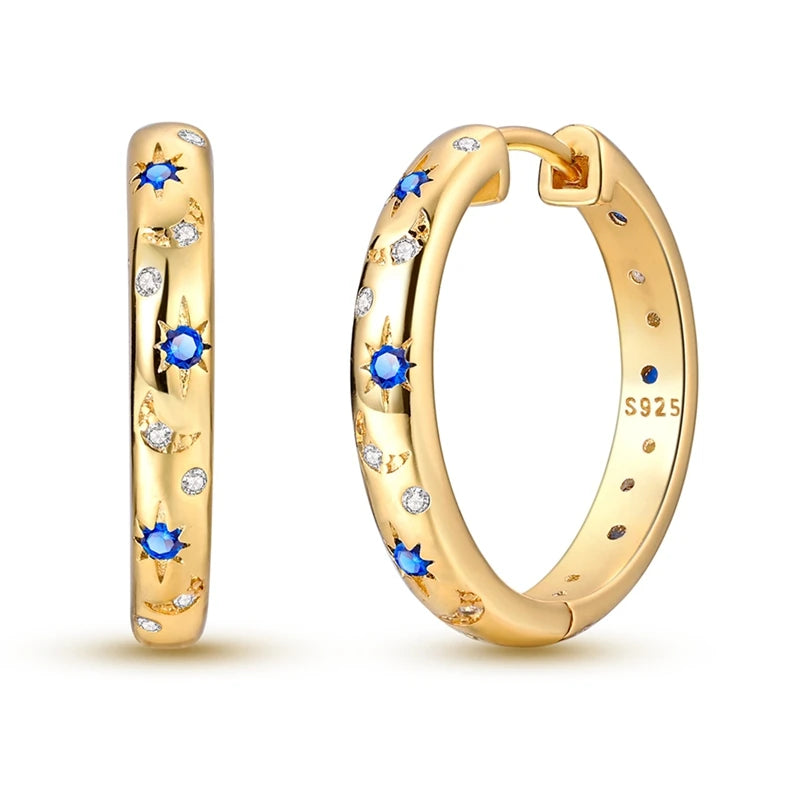 Boucle d'oreille Créole en Argent 925 pour Femme, Or Rose, Jaune, Pendientes Originales, Bijoux Minimalistes