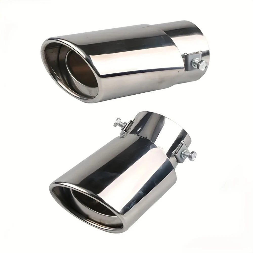 Embout de silencieux d'échappement de voiture en alliage d'aluminium, gorge arrière, pot d'échappement, tuyau d'échappement argenté, accessoires de modification de voiture.