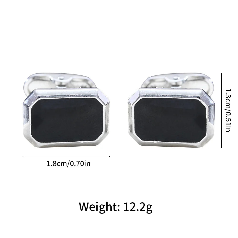 1Pair French Square Cufflinks Fashion Men's Business Banquet Suit Shirt Cuffs Buttons Luxury Wedding Cuff Links Gifts 2024 Trend