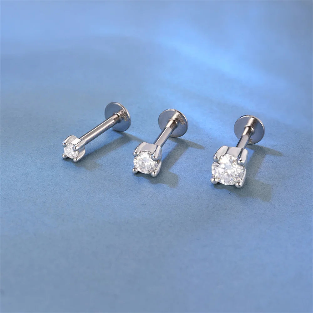 Aide Mini 2/3/4mm Moissanite Earring For Women 925 Sterling Silver Earring INS Trend Wedding Ear Studs Jewelry Brincos de Pratas