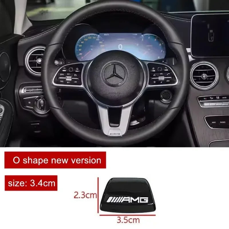 Autocollant d'emblème de volant de voiture, décoration d'insigne intérieur pour Mercedes Benz W203 W204 W205 W176 W211 W212 W213 GLA GLC