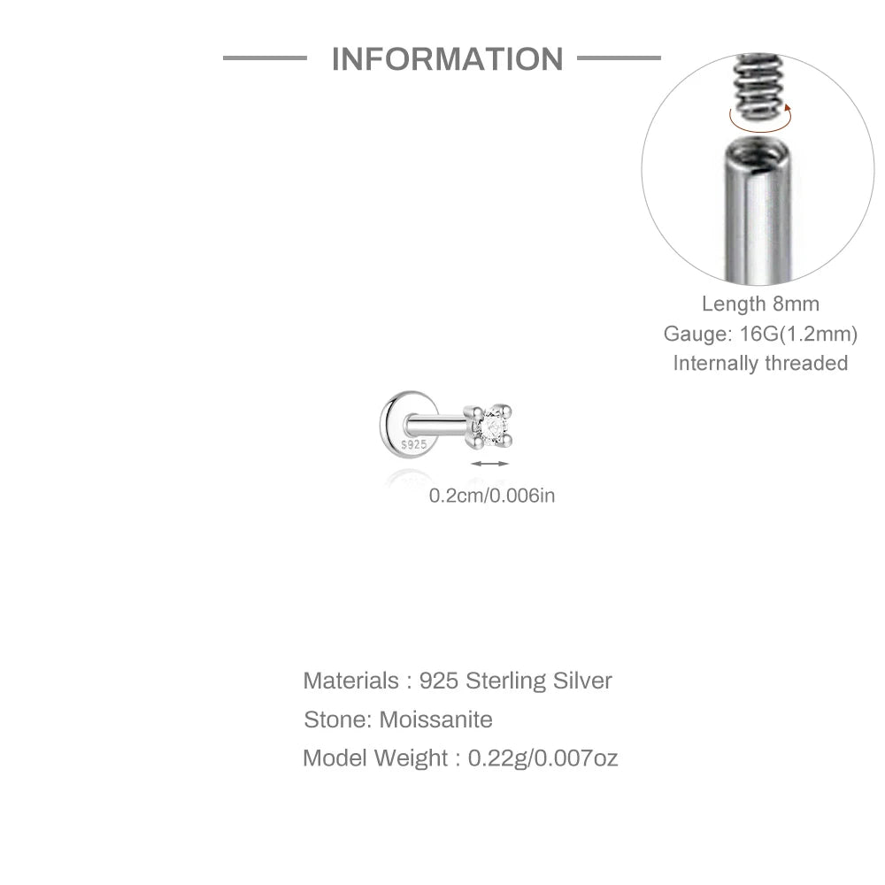 Aide Mini Boucles d'oreilles Moissanite 2/3/4mm pour femme, en Argent Sterling 925, Bijoux Tendance INS, Clous d'oreilles de Mariage, Brincos de Pratas