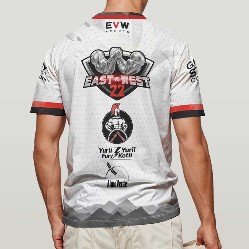 T-shirt de bras de fer 2026 The East vs West Series 23 pour fans, maillot de sport respirant pour hommes, séchage rapide, pour fitness et gym