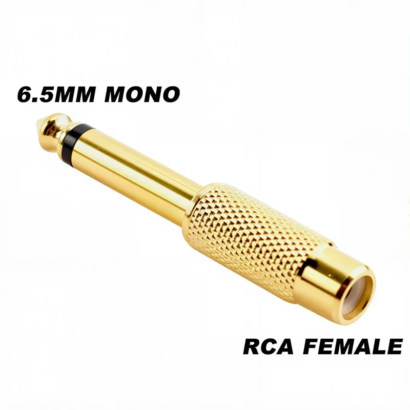 5 Pcs Adaptateur Audio Mono Stéréo 6,5/6,35 mm Interconnexion TS Fiche Mâle 1/8" 1/4" vers Connecteur Femelle RCA Convertisseur Haut-parleur