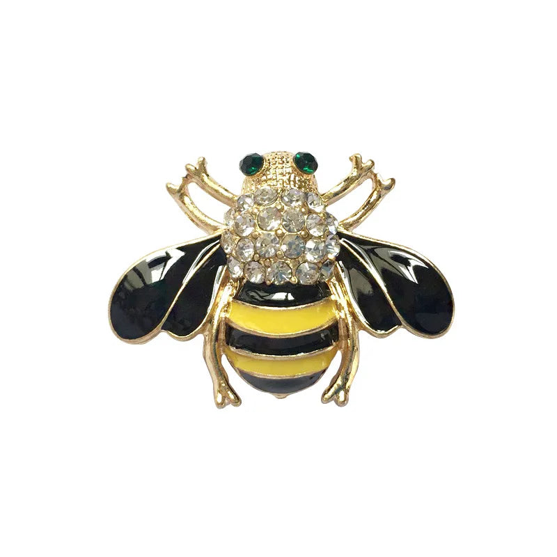 Broches en strass pour femme, Mini abeille mignonne, série d'insectes, à la mode, simples et personnalisées, bijoux pour la livraison directe