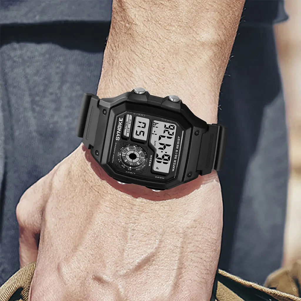 SYNOKE Montres Digitales Militaires Hommes Sports Lumineuses Chronographe Étanche Montres-Bracelets Électroniques Hommes Relogio Masculino
