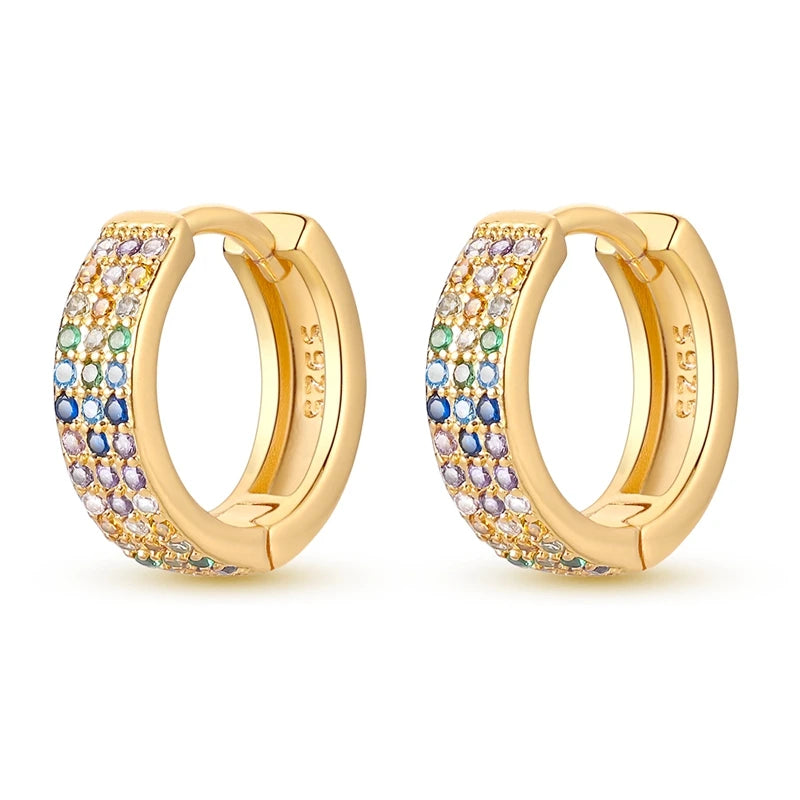 Boucle d'oreille Créole en Argent 925 pour Femme, Or Rose, Jaune, Pendientes Originales, Bijoux Minimalistes