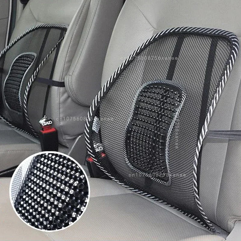 New Car Lumbar Support Pillow Breathable Heat Relief Summer Massage Seat Cushion Back Office Waist Support Net Cloth Backrest
