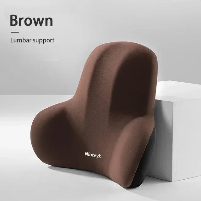 Coussin de soutien lombaire en mousse à mémoire de forme pour voiture, tissu polyester, antidérapant, lavable, conception ergonomique, matériau à mémoire de forme à rebond lent