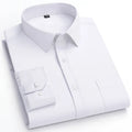 Nouvelle Élasticité Anti-Rides Chemises Homme Manches Longues Chemises Habillées Pour Homme Coupe Ajustée Camisa Social Chemise d'Affaires Chemise Blanche