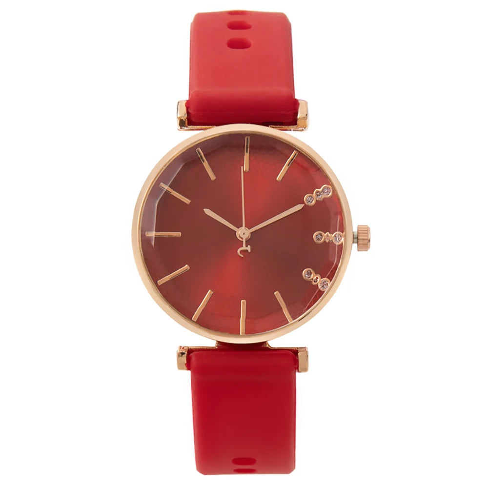 Mode Simple Avec Diamants Montres À Quartz Femmes Chaud 2025 Marques De Sport Femmes Bracelet En Silicone Robe Horloge Cadeaux Montres-bracelets