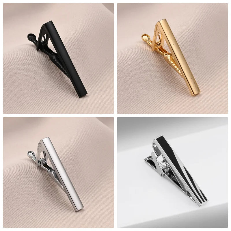 Lot de 8 pinces à cravate courtes avec boîte cadeau, accessoires pour cravates et épingles, boutons de manchette pour chemises d'homme, cadeau pour mari, gadgets