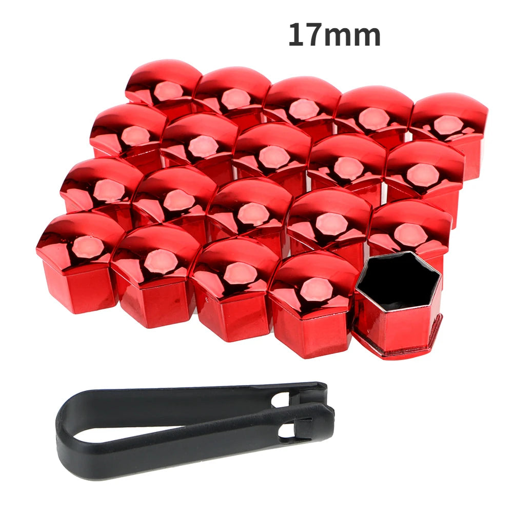 19/17mm 20pcs/set Car Wheel Nut Caps Protection Covers Caps Anti-Rust Auto Hub Screw Cover Car Tyre Nut Bolt Exterior Decoration