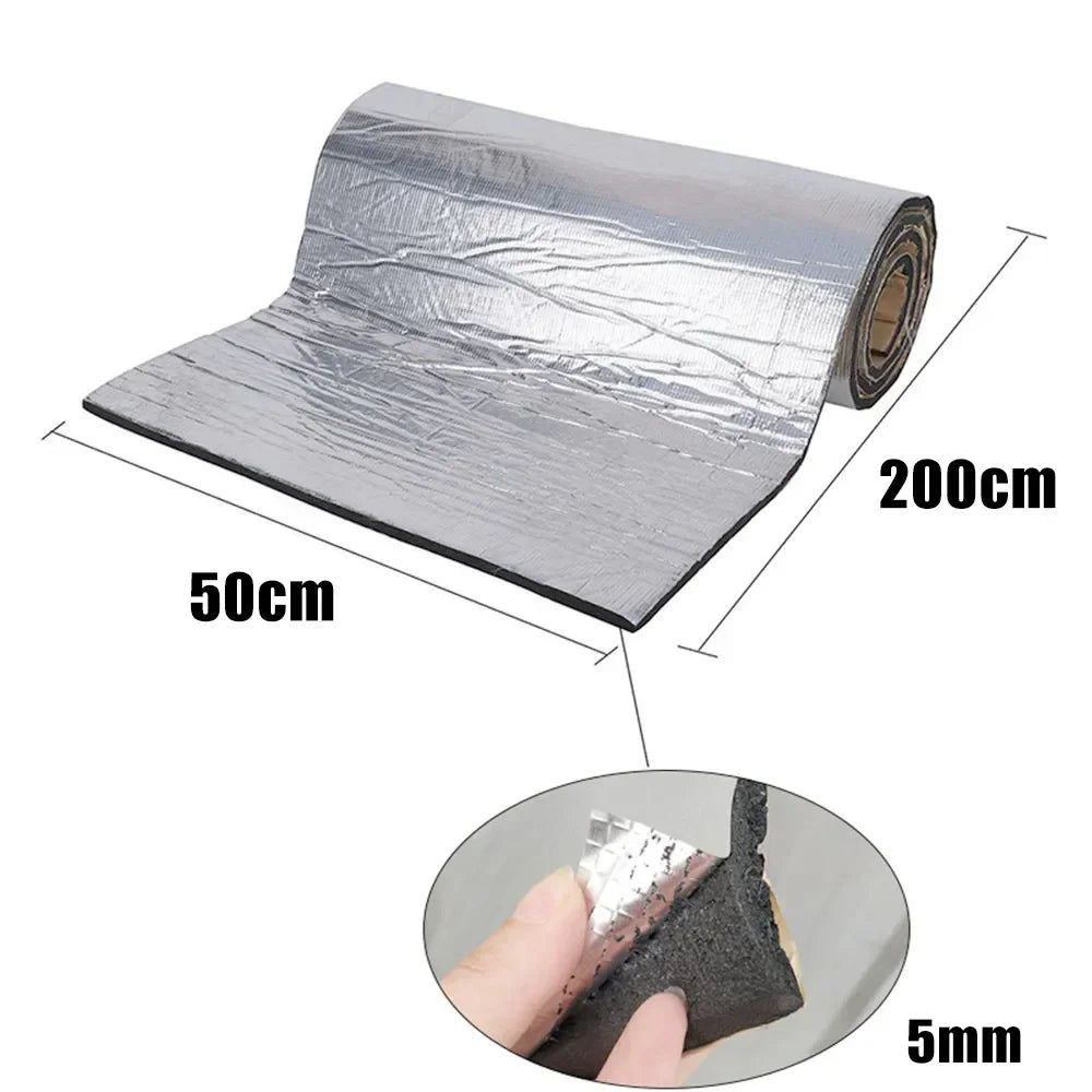Tapis isolant thermique et phonique ignifuge 200x50cm Tapis thermique acoustique Panneaux muraux insonorisés Isolation phonique pour insonorisation de voiture