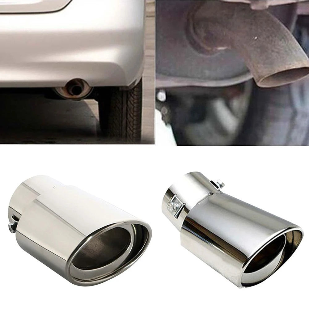 Embout de silencieux d'échappement de voiture en alliage d'aluminium, gorge arrière, pot d'échappement, tuyau d'échappement argenté, accessoires de modification de voiture.