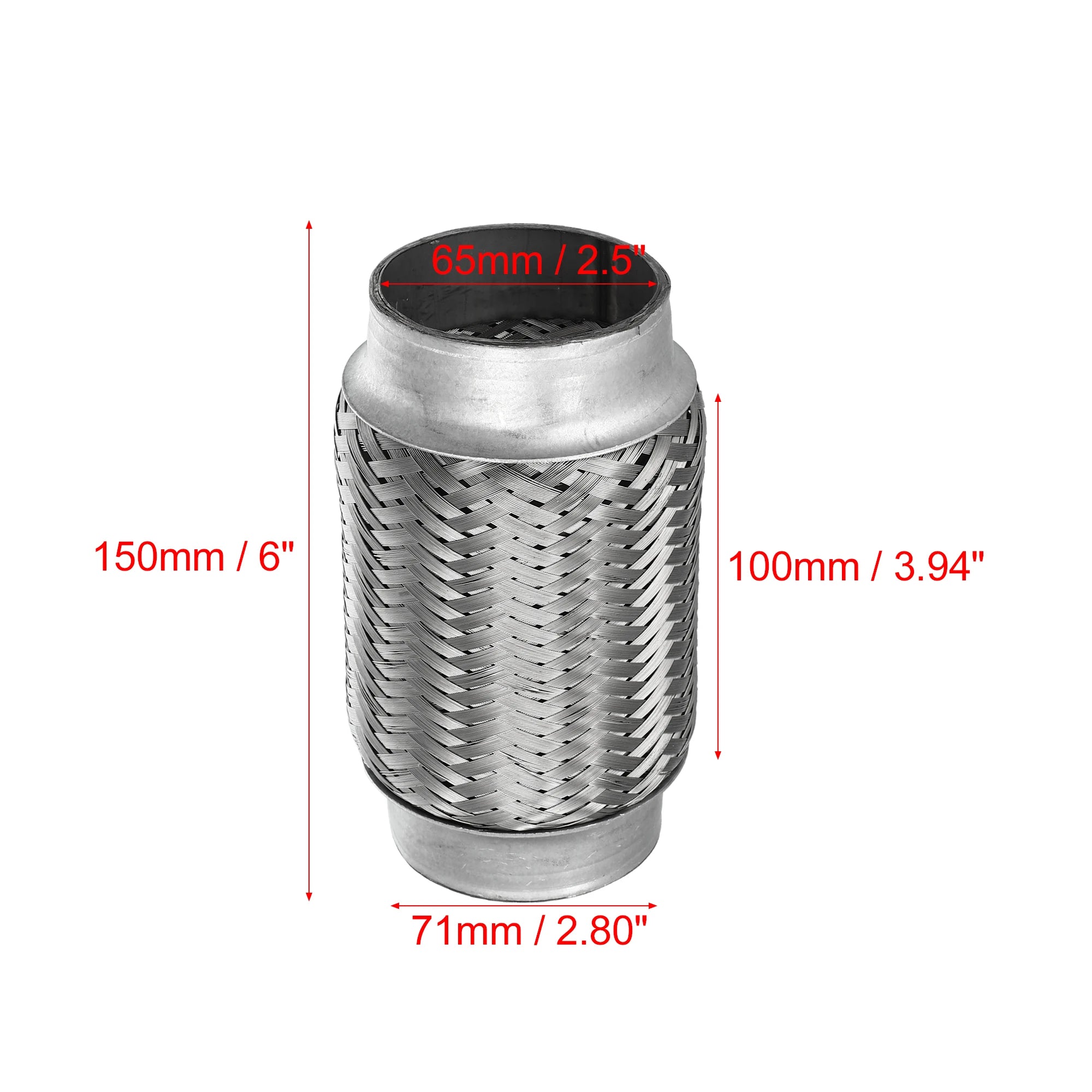 UXCELL 51x55x252mm 51x57x150mm 58x63x250mm Connecteur de tuyau de silencieux flexible télescopique en acier inoxydable pour pot d'échappement de voiture