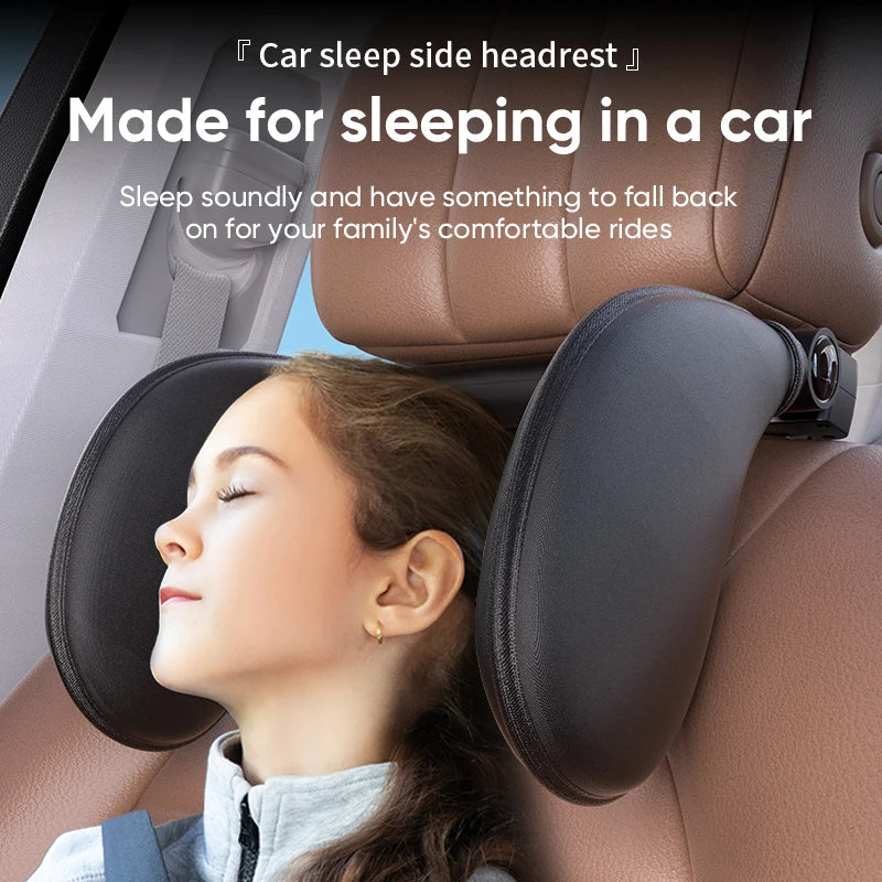 Coussin cervical automobile ergonomique réglable à 360° avec mousse à mémoire de forme et coussinets latéraux, appui-tête de sommeil à un clic pour les voyages en voiture BMW Benz