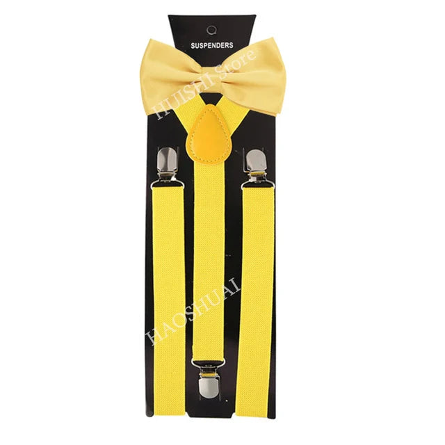 Ensemble Bretelles et Nœud Papillon en Promotion pour Hommes Femmes Garçons Fête Mariage – Bretelles Y-Back Chemise Nœud Papillon Papillon Accessoires de Costume Cadeau