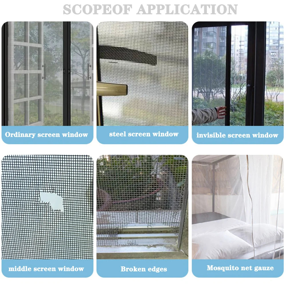 Ruban de réparation moustiquaire fenêtre étanche 1 pièce facile à appliquer – Gardez les moustiques à l'extérieur avec notre patch maillé autocollant anti-insectes