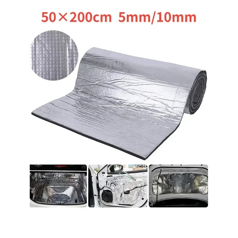 Tapis isolant thermique et phonique ignifuge 200x50cm Tapis thermique acoustique Panneaux muraux insonorisés Isolation phonique pour insonorisation de voiture
