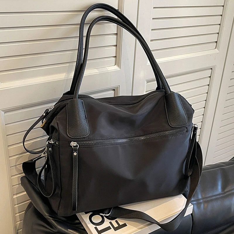 Sac à bandoulière en nylon vintage pour femme, grande capacité, imperméable, sac à main pour les déplacements quotidiens, sacs de voyage, sacs à main pour femme